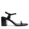 Сандали Calvin Klein Block Heel Sandal 75 Lth HW0HW02650 Черен цвят на ниска цена