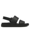 Сандали Calvin Klein Flat Adj Sandal Eyelet HW0HW02488 Черен цвят на ниска цена
