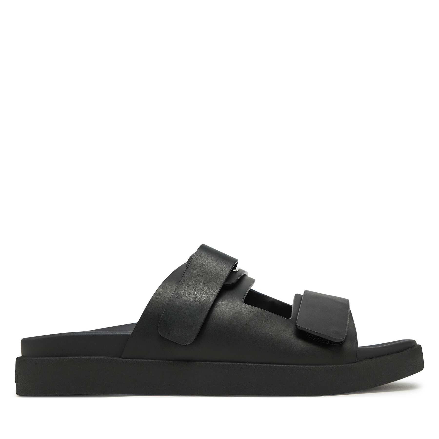 Сандали Calvin Klein Flat Adj Slide Eyelet HW0HW02489 Черен цвят на ниска цена