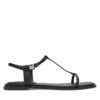 Сандали Calvin Klein Flat Sandal Squared Buckle Lth HW0HW02556 Черен цвят на ниска цена