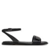 Сандали Calvin Klein Flat Sandal W/Ck Hw - Lth HW0HW02367 Черен цвят на ниска цена