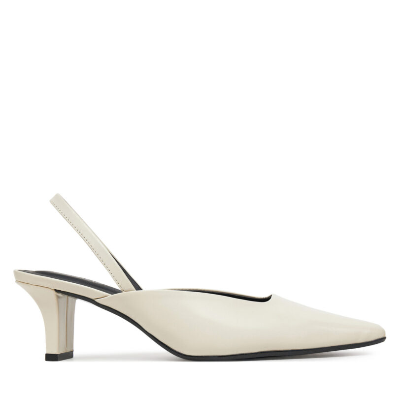 Сандали Calvin Klein Heel Mule Pump 50 - Lth HW0HW02551 Бежов цвят на ниска цена