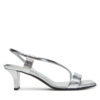 Сандали Calvin Klein Heel Sandal 50 Squared Metallic HW0HW02560 Сребрист цвят на ниска цена