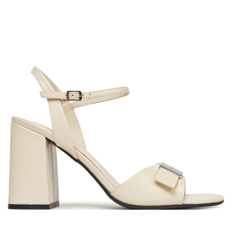Сандали Calvin Klein Heel Sandal 85 W/Ck Hw - Lth HW0HW02485 Екрю цвят на ниска цена