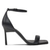 Сандали Calvin Klein Heel Sandal 90 Pearl Lth HW0HW02066 Черен цвят на ниска цена