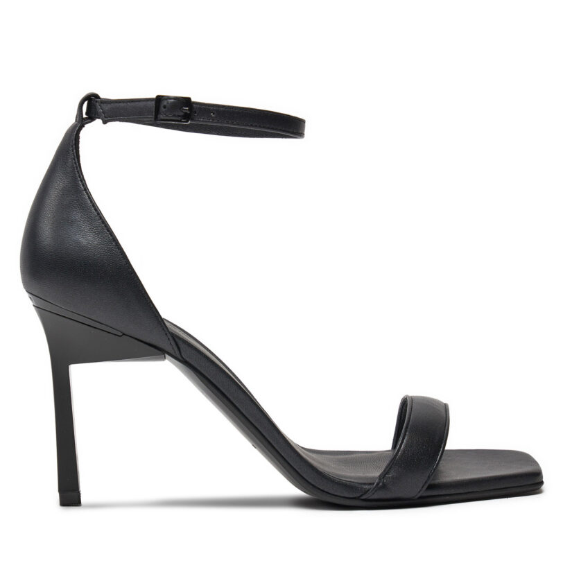 Сандали Calvin Klein Heel Sandal 90 Pearl Lth HW0HW02066 Черен цвят на ниска цена