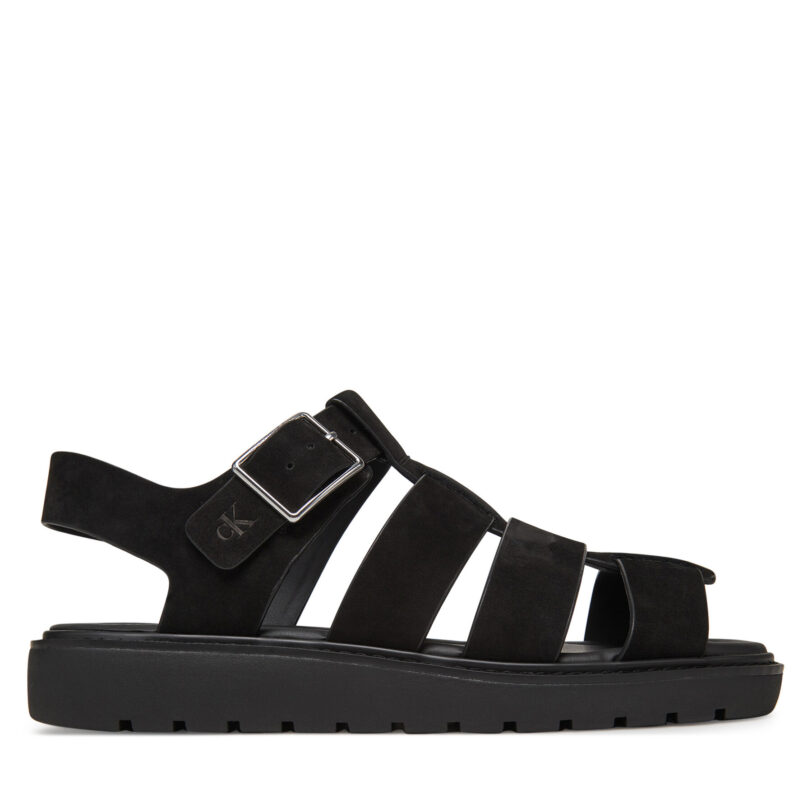 Сандали Calvin Klein Jeans Fisherman Hw Sandal Lth YW0YW01962 Черен цвят на ниска цена