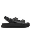 Сандали Calvin Klein Jeans Flat Molded Sandal Buckle YW0YW01785 Черен цвят на ниска цена