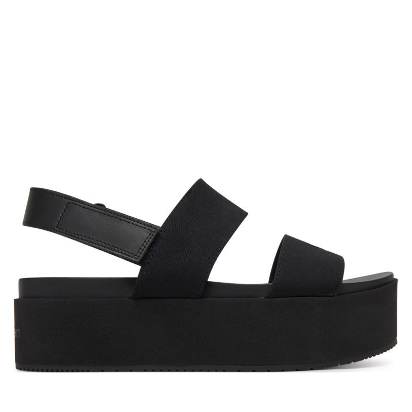 Сандали Calvin Klein Jeans Flatform Sandal Sling In YW0YW01788 Черен цвят на ниска цена