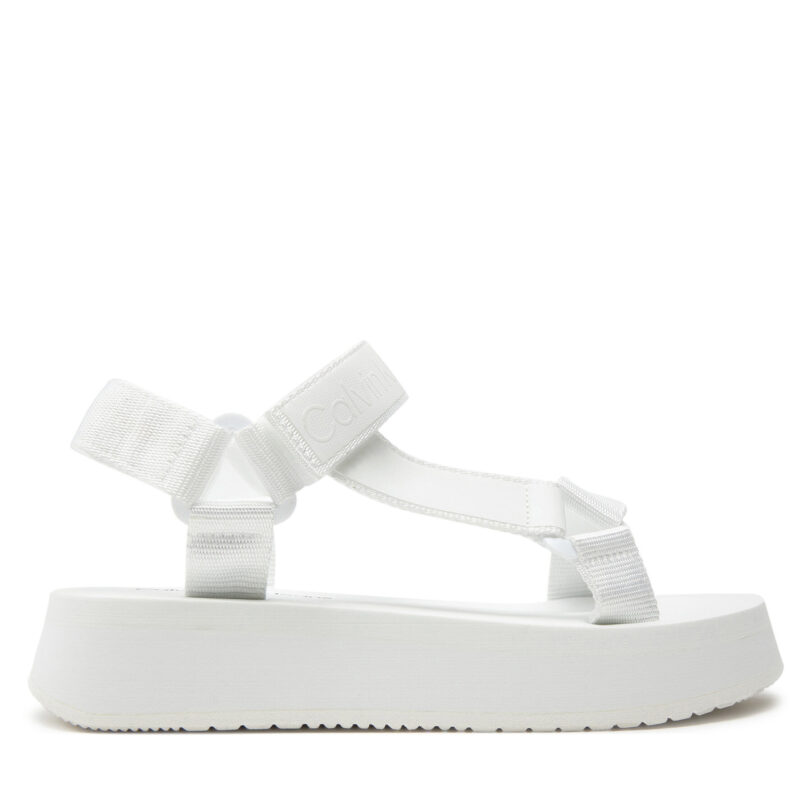 Сандали Calvin Klein Jeans Sandal Velcro Webbing Dc YW0YW01353 Бял цвят на ниска цена