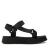 Сандали Calvin Klein Jeans Sandal Velcro Webbing In Mtl YW0YW01480 Черен цвят на ниска цена