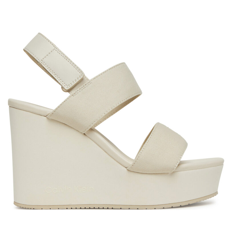 Сандали Calvin Klein Jeans Wedge Sandal Webbing In YW0YW01790 Сив цвят на ниска цена