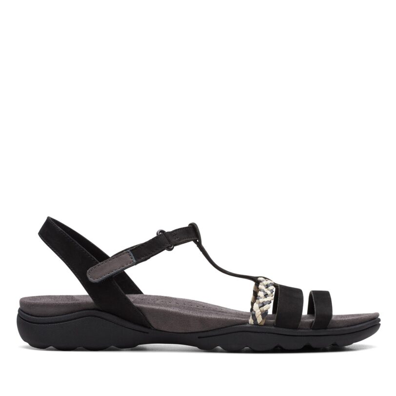 Сандали Clarks Amanda Tealite 26171125 Черен цвят на ниска цена