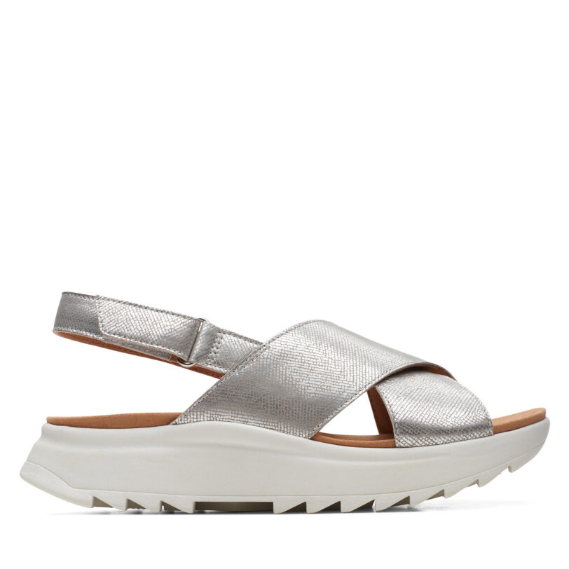Сандали Clarks DashLite Wish 26171951 Сребрист цвят на ниска цена