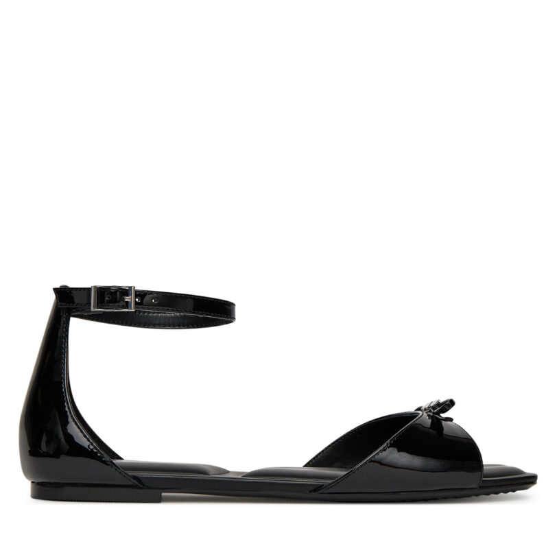 Сандали DKNY Dazey Flat Ankle Strap K1599651 Черен цвят на ниска цена