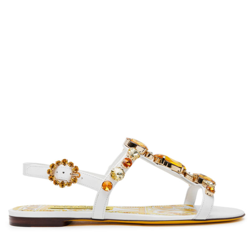 Сандали Dolce&Gabbana CQ0601 AT848 Бял цвят на ниска цена