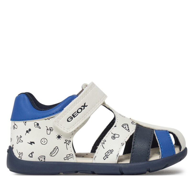 Сандали Geox B Elthan Boy B451PC 000BC C0293 Бял цвят на ниска цена