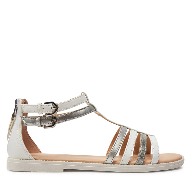 Сандали Geox J Sandal Karly Girl J7235D 054AJ C1Z1N D Бял цвят на ниска цена