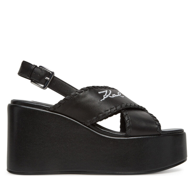 Сандали KARL LAGERFELD Wendy KL33372 Черен цвят на ниска цена
