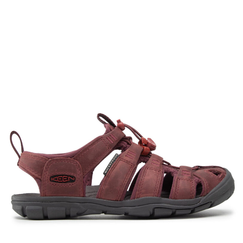 Сандали Keen Clearwater Cnx Lleather 1025088 Бордо цвят на ниска цена