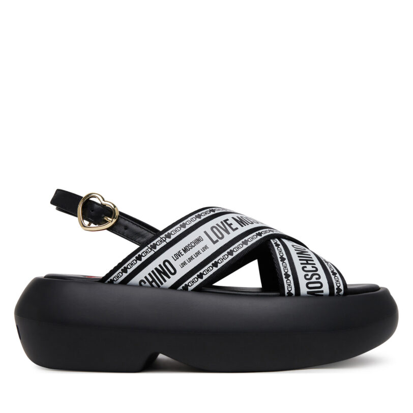Сандали LOVE MOSCHINO JA16207I0MIX200A Черен цвят на ниска цена