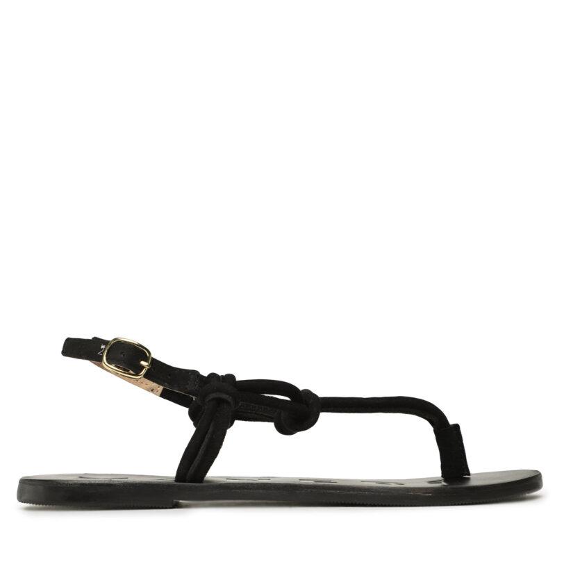 Сандали Manebi Suede Leather Sandals V 2.2 Y0 Черен цвят на ниска цена