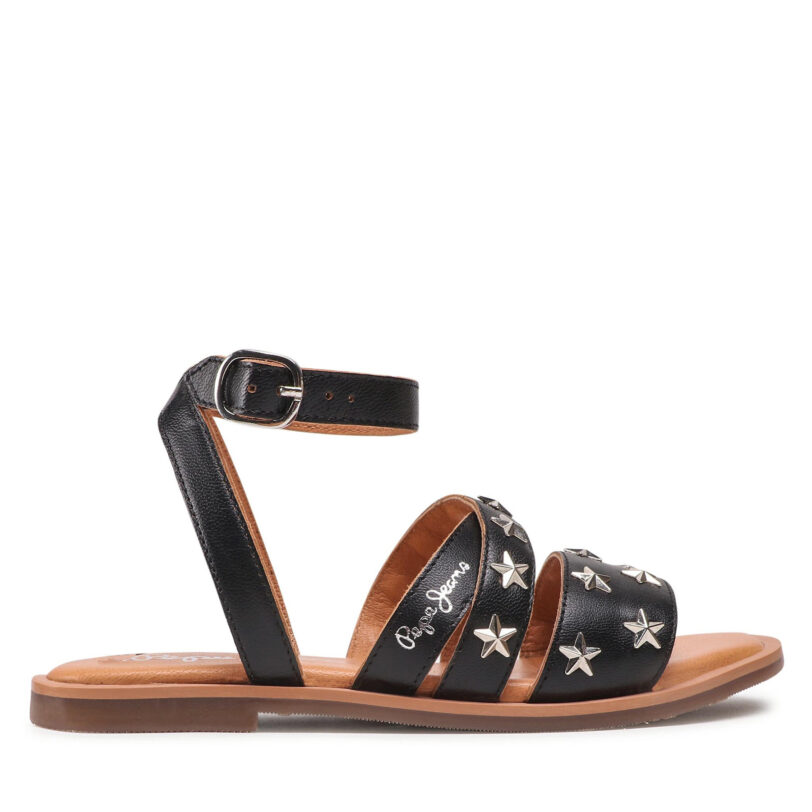 Сандали Pepe Jeans Irma Studs PGS90176 Черен цвят на ниска цена