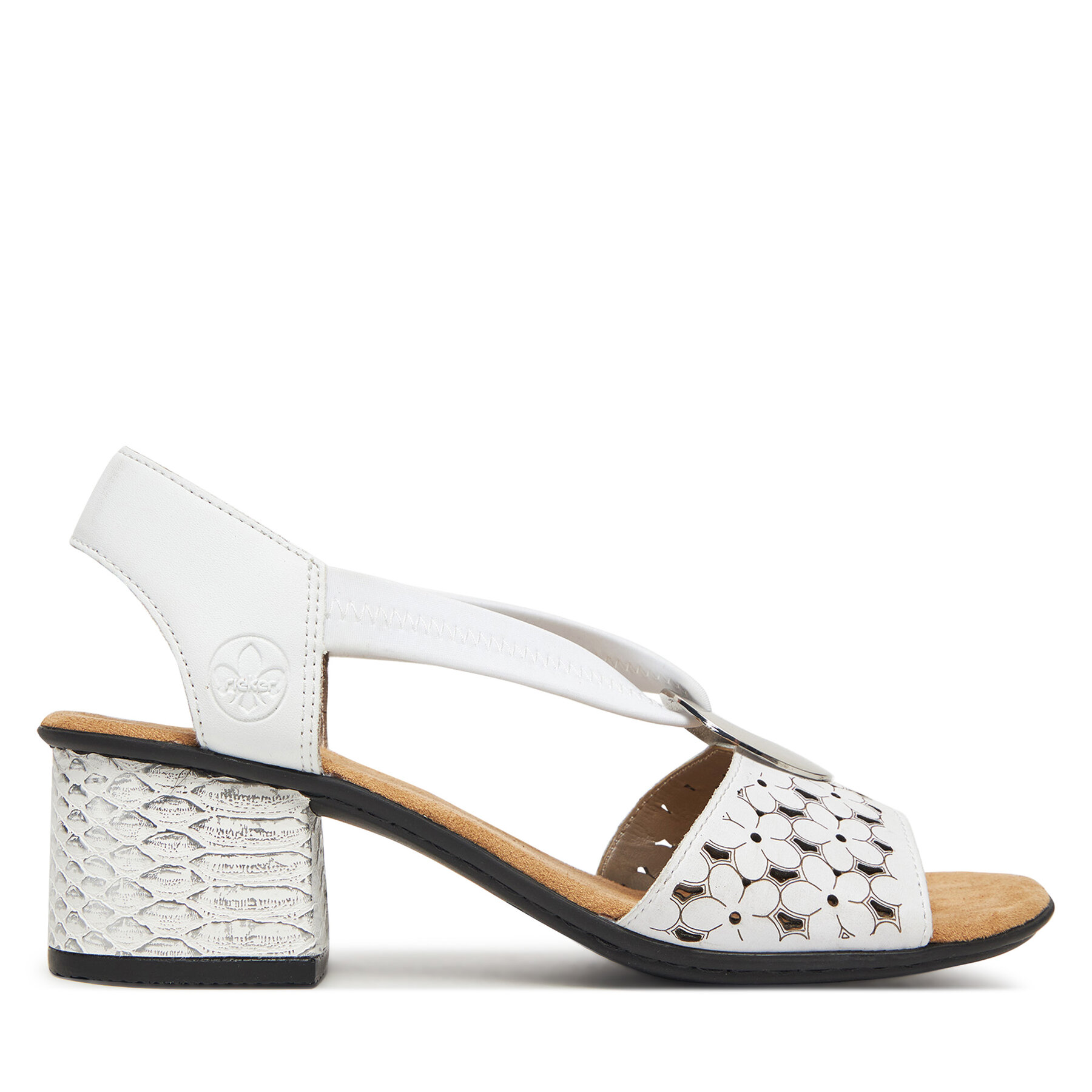Сандали Rieker 64677-80 Бял цвят на ниска цена