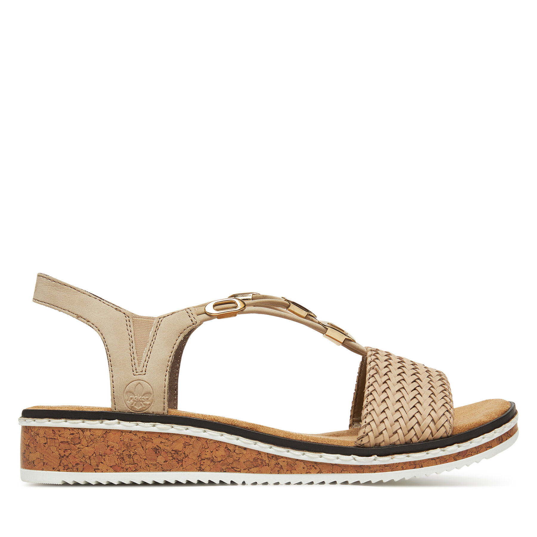 Сандали Rieker V3662-62 Бежов цвят на ниска цена