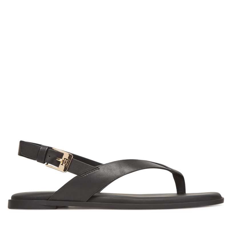 Сандали Tommy Hilfiger Color Block Thong Flat Sandal FW0FW08883 Черен цвят на ниска цена