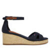 Сандали Tommy Hilfiger Flag Criss-Cros Mid Wedge Espad FW0FW08481 Тъмносин цвят на ниска цена
