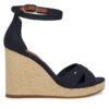 Сандали Tommy Hilfiger Flag High Wedge Espad Crisscross FW0FW08661 Тъмносин цвят на ниска цена