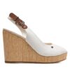 Сандали Tommy Hilfiger Iconic Elena Sling Back Wedge FW0FW04789 Екрю цвят на ниска цена