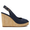 Сандали Tommy Hilfiger Iconic Elena Sling Back Wedge FW0FW04789 Тъмносин цвят на ниска цена