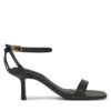 Сандали Tommy Hilfiger Leather Knots Kitten Sandal FW0FW08424 Черен цвят на ниска цена