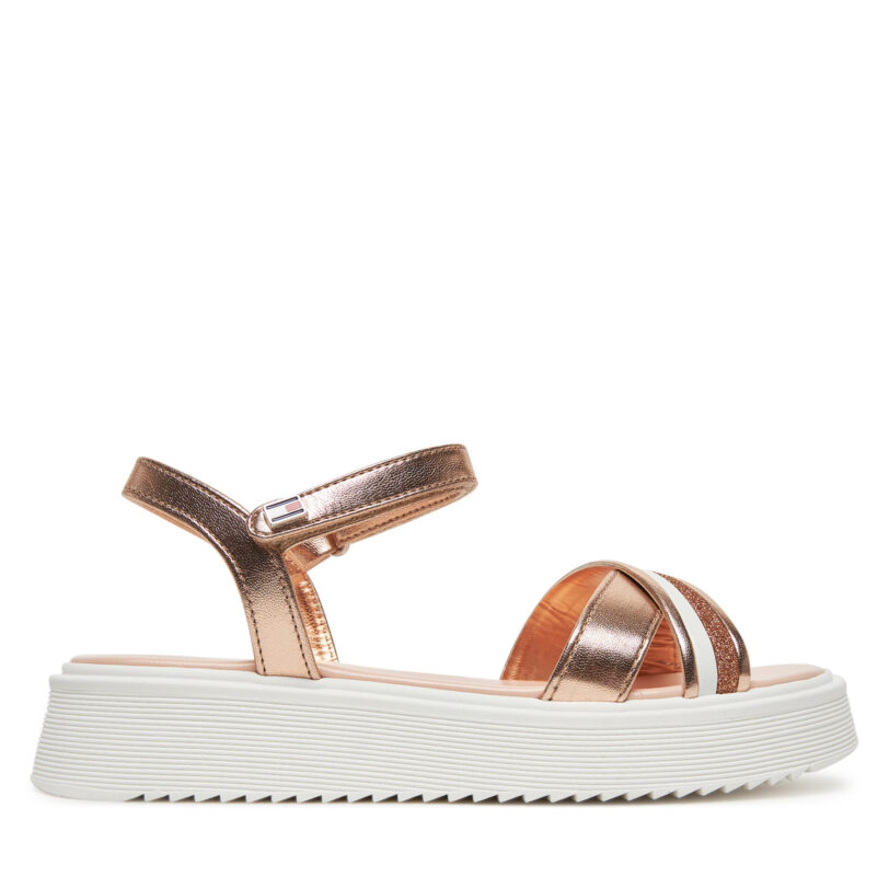 Сандали Tommy Hilfiger Sandal T4A2-33800-0569 M Розово злато цвят на ниска цена