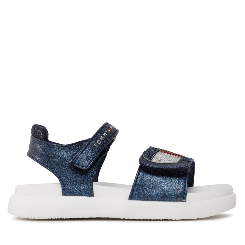 Сандали Tommy Hilfiger Strass Heart Velcro Sandal T1A2-32752-1367 S Тъмносин цвят на ниска цена