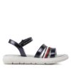 Сандали Tommy Hilfiger Stripes Velcro T4A2-32771-1372 M Тъмносин цвят на ниска цена