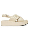 Сандали Tommy Hilfiger Th Logo Hw Padded Leather Sandal FW0FW08808 Бежов цвят на ниска цена