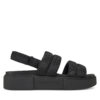 Сандали Tommy Jeans Tjw Flatform Sandal EN0EN02802 Черен цвят на ниска цена