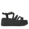 Сандали Tommy Jeans Tjw Wedgy Strappy Sandal EN0EN02756 Черен цвят на ниска цена