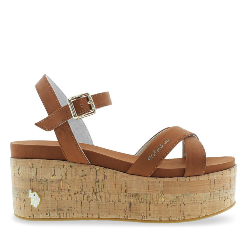 Сандали U.S. Polo Assn. Loren LOREN002 Кафяв цвят на ниска цена