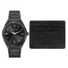 Сет часовник и калъф за карти Trussardi R2453156007 Черен цвят на ниска цена