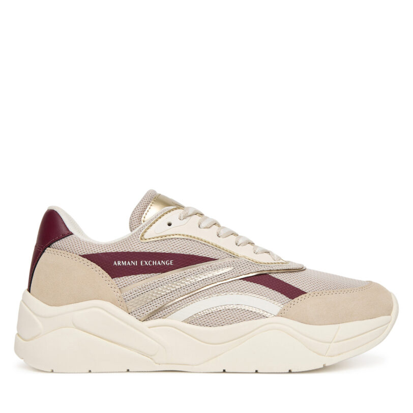 Сникърси Armani Exchange XW001618 AF17444 MZ288 Бежов цвят на ниска цена