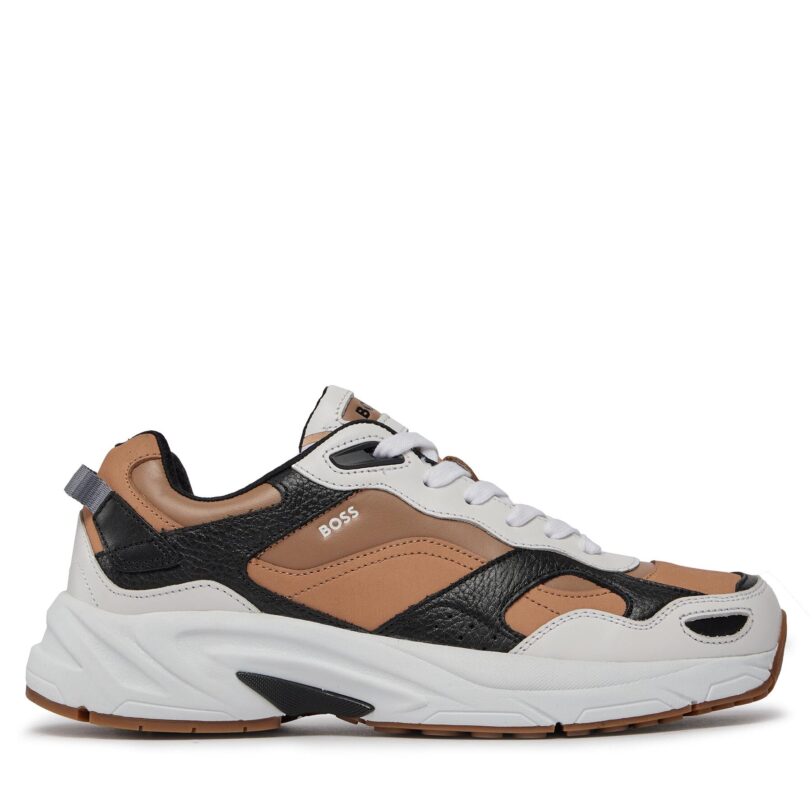 Сникърси Boss Levitt Runn 50513142 Бял цвят на ниска цена