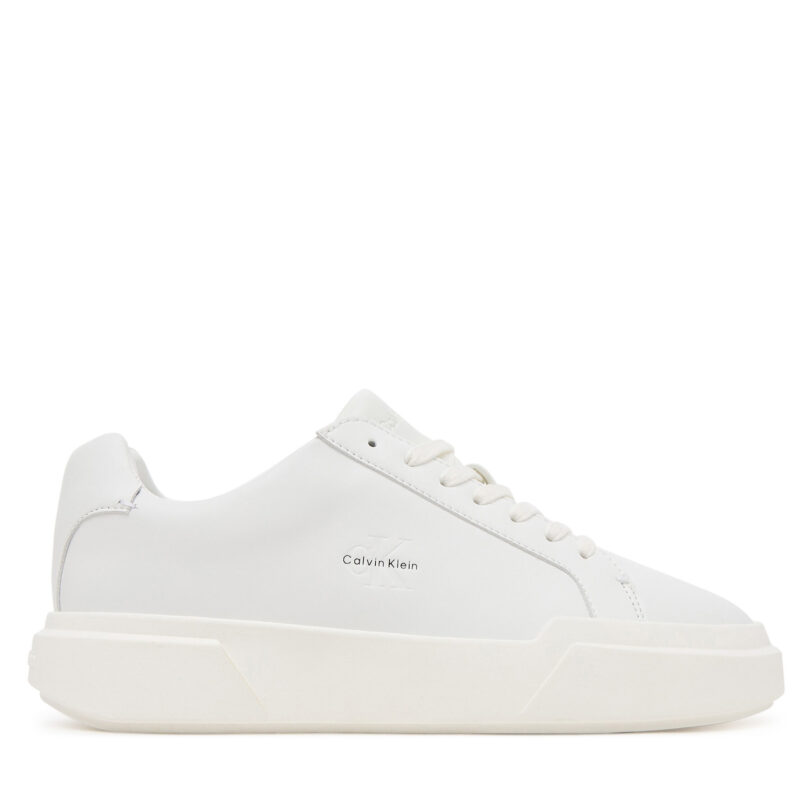 Сникърси Calvin Klein Chunky Cupsole Laceup Lth Wn YW0YW01947 Бял цвят на ниска цена