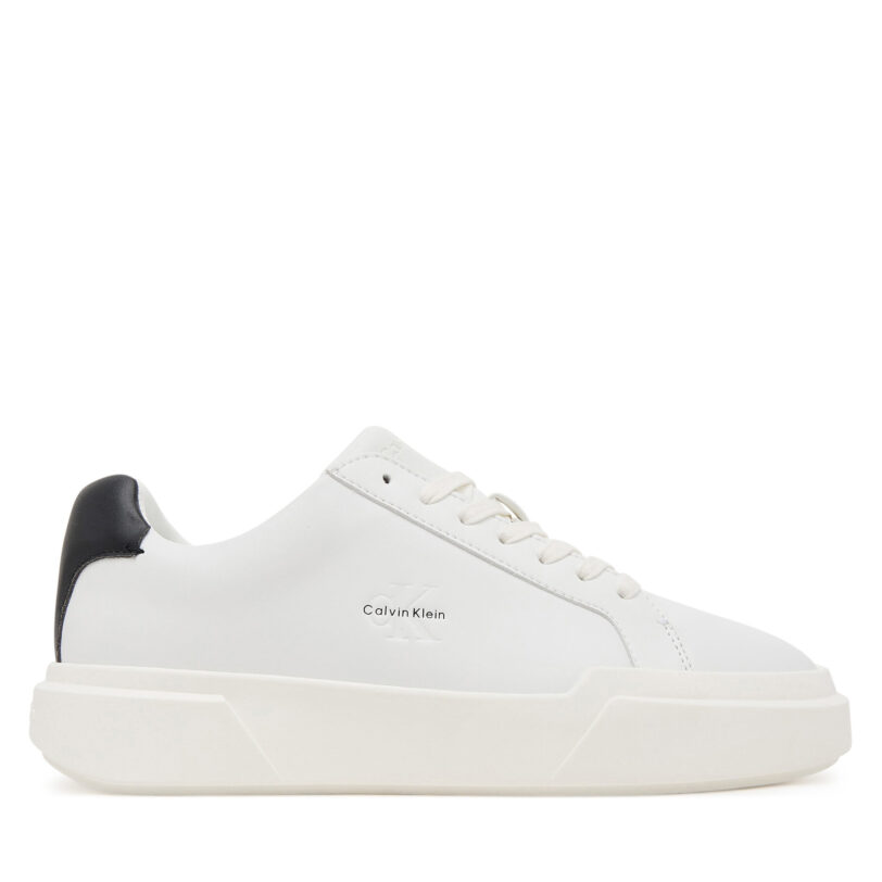 Сникърси Calvin Klein Chunky Cupsole Laceup Lth Wn YW0YW01947 Бял цвят на ниска цена