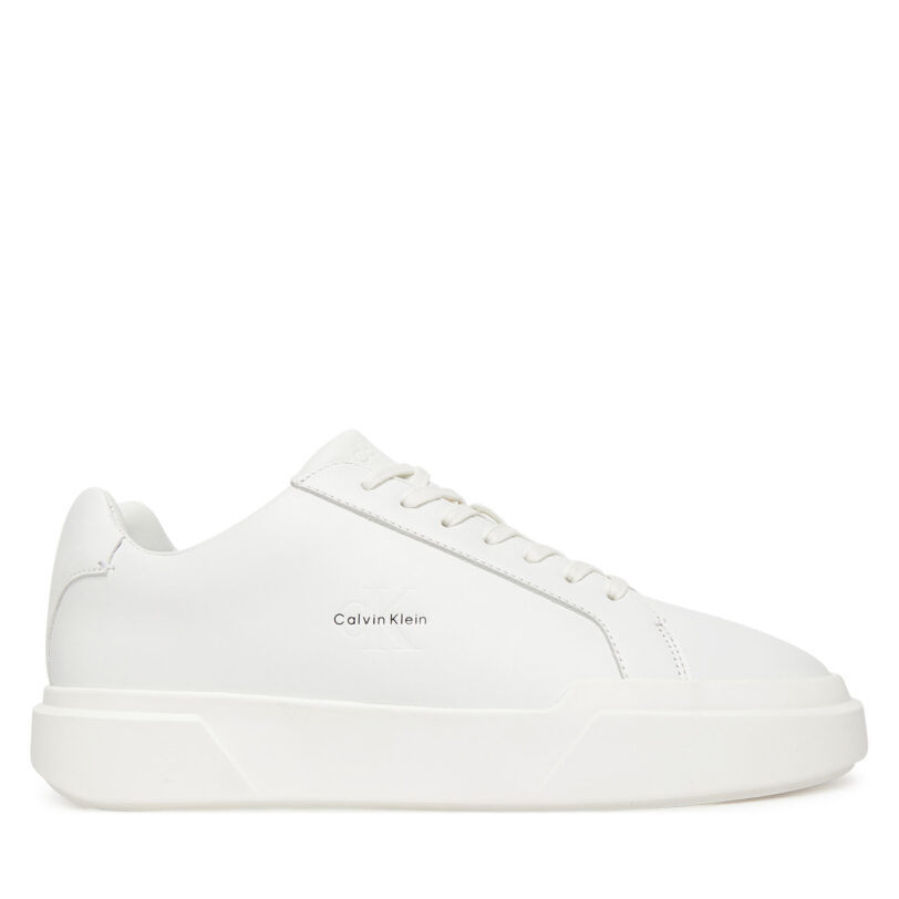 Сникърси Calvin Klein Chunky Cupsole Laceup Lth YM0YM01344 Бял цвят на ниска цена