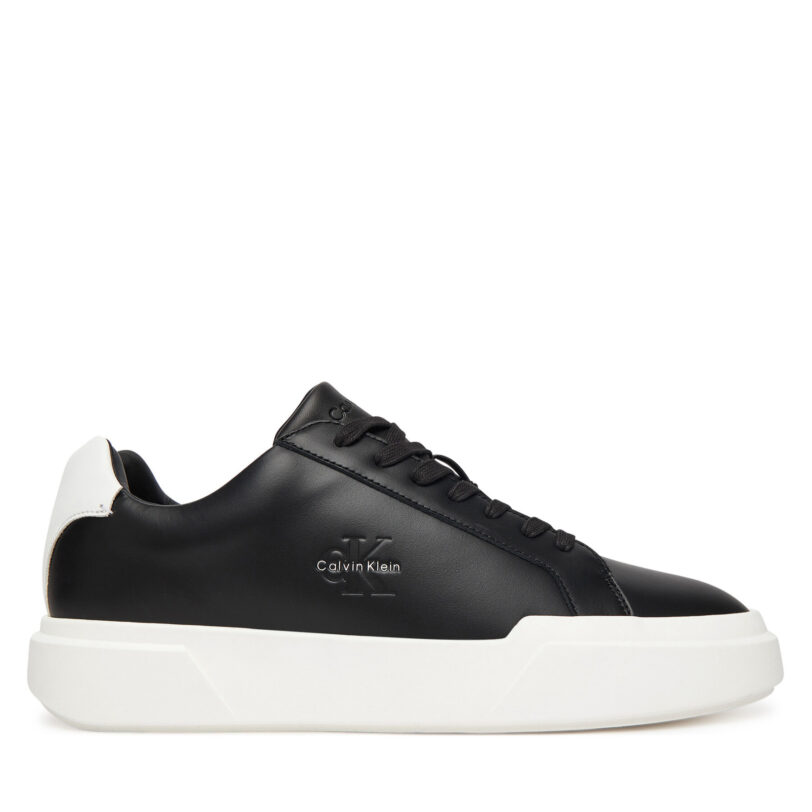 Сникърси Calvin Klein Chunky Cupsole Laceup Lth YM0YM01344 Черен цвят на ниска цена