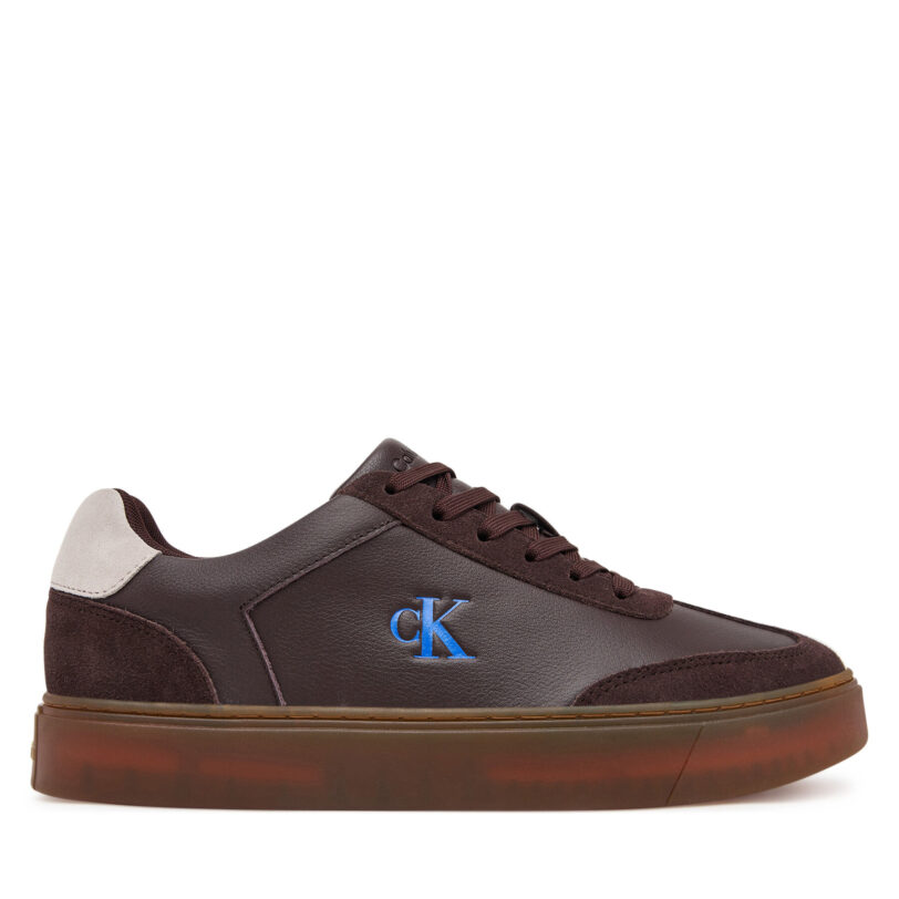 Сникърси Calvin Klein Classic Cupsole Laceup Wt Mix YM0YM01429 Кафяв цвят на ниска цена